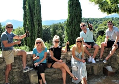 Provence Wine Tour - A family on a private wine tour enjoys at Châteauneuf-du-Pape